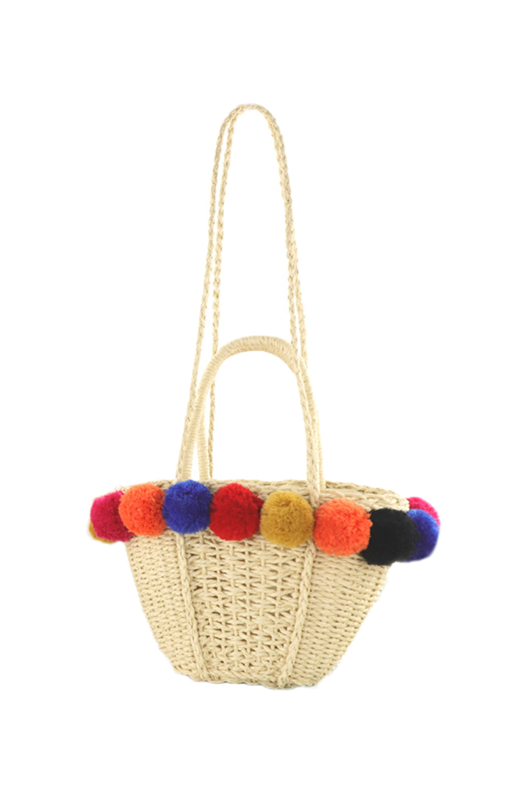 Pompom Braided Tote Bag HB1220