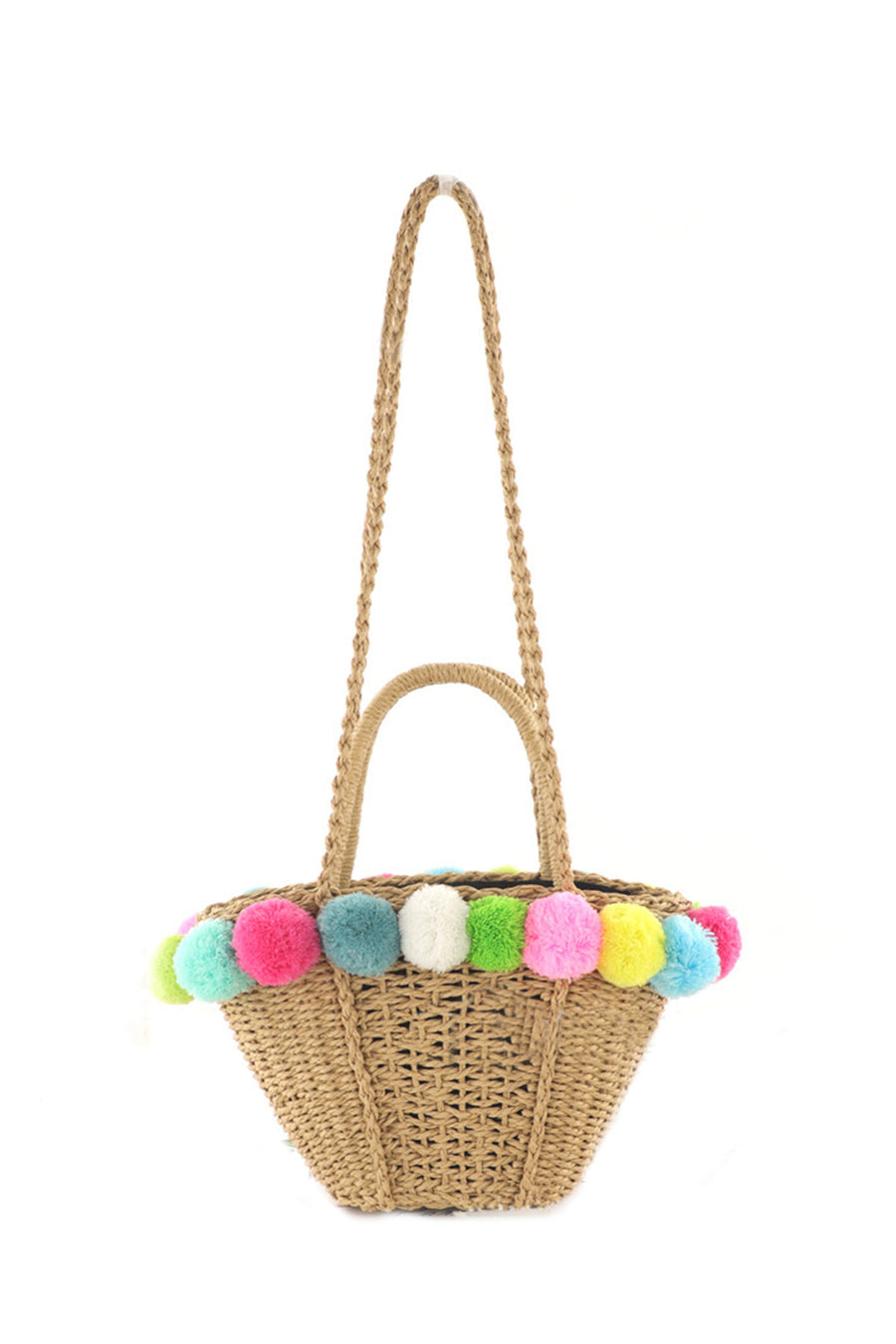 Pompom Braided Tote Bag HB1220