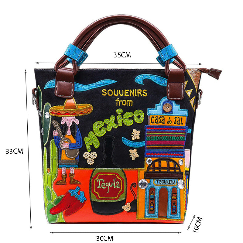 Printed Pu Leather Tote Bag HB1317