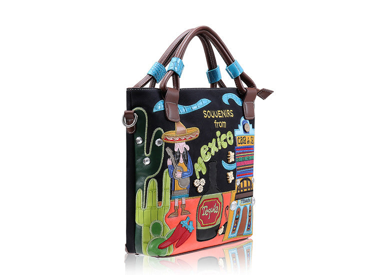 Printed Pu Leather Tote Bag HB1317