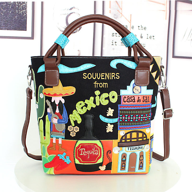 Printed Pu Leather Tote Bag HB1317