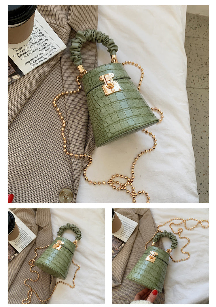 Crocodile Pattern Pu Leather Bucket Bag HB1336