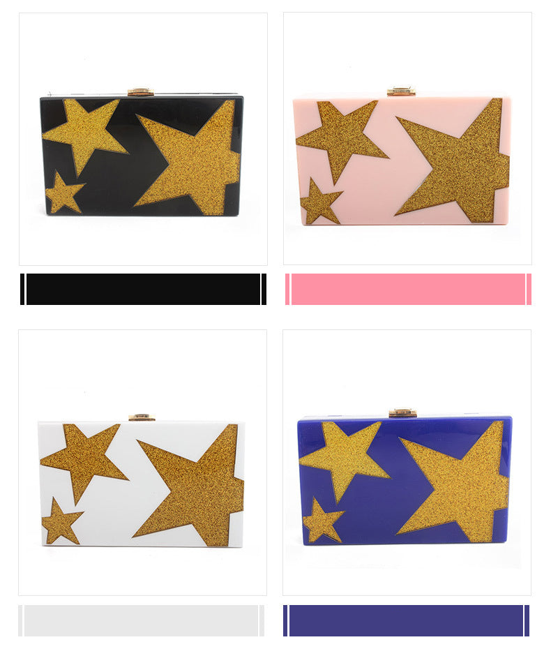 Star Acrylic Rectangle Evening Bag HB1383