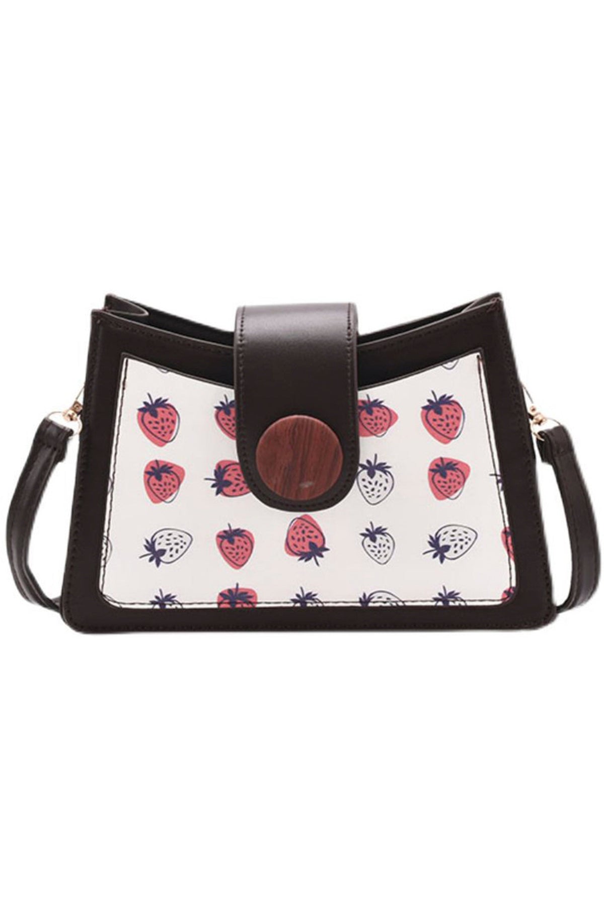 Strawberry Kitty Printed Pu Leather Crossbody HB1393