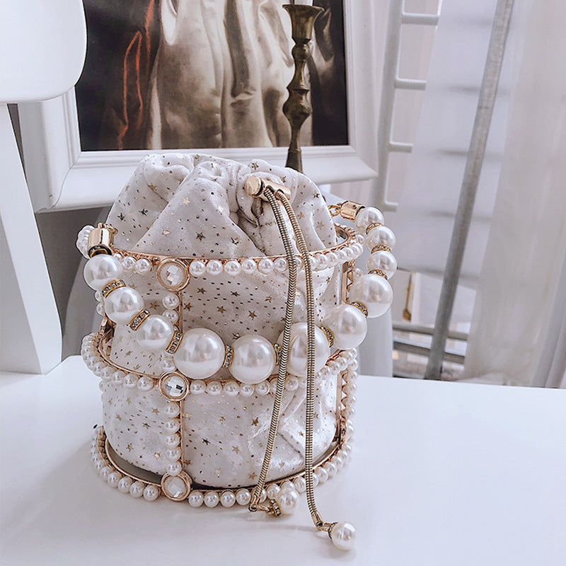 Hollow Pearl Cylinder Evening Bag HB1412