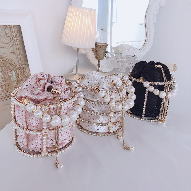 Hollow Pearl Cylinder Evening Bag HB1412