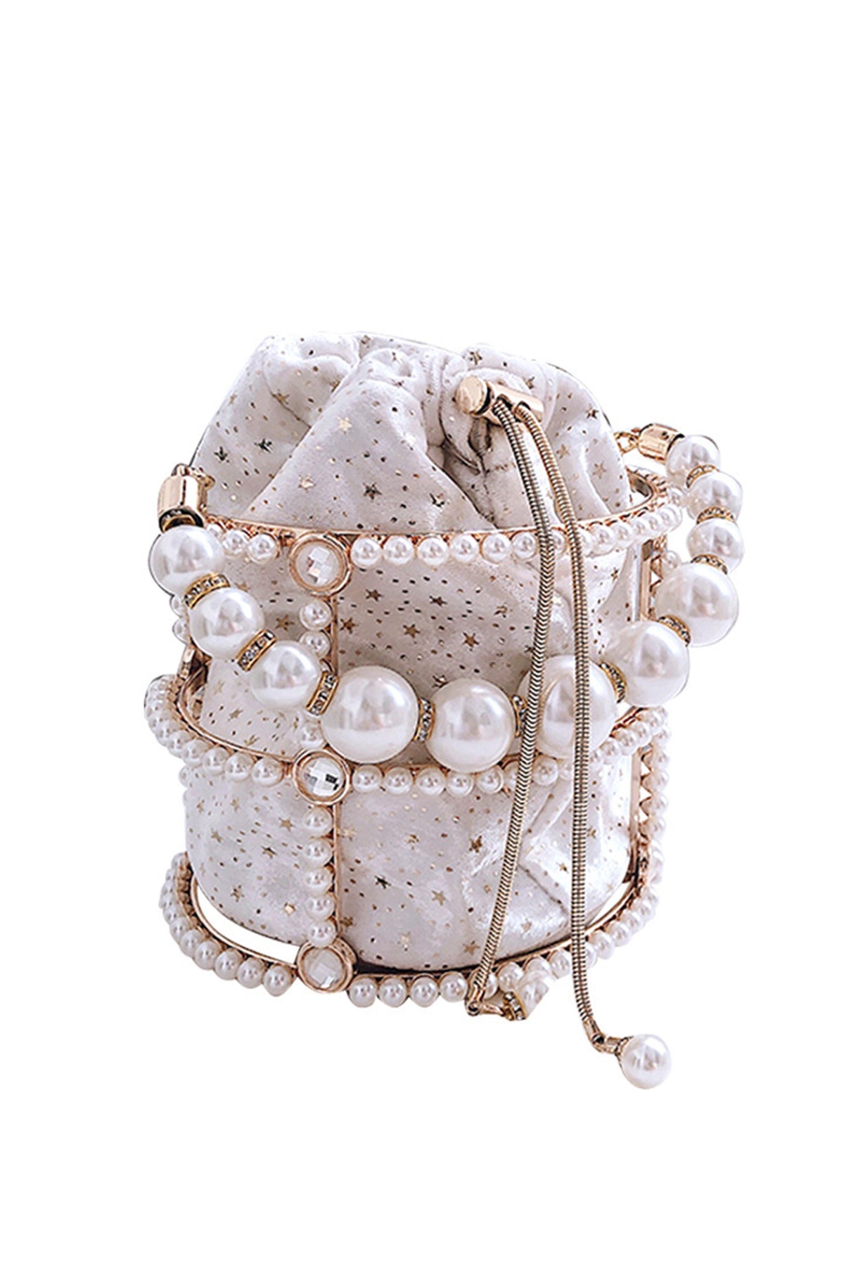 Hollow Pearl Cylinder Evening Bag HB1412