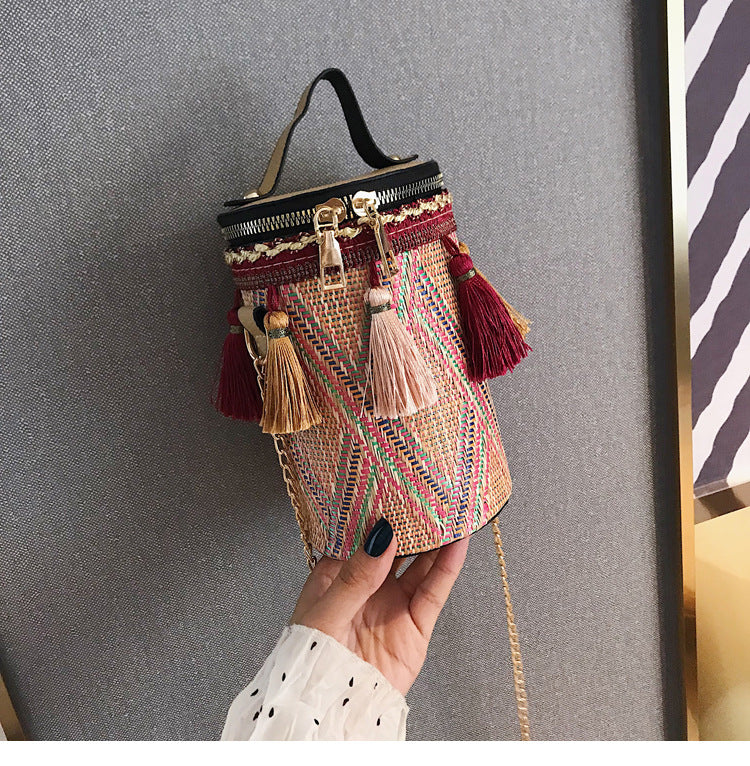Snakeskin Printed Cylinder Crossbody HB1447