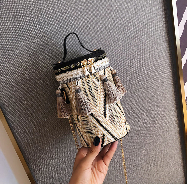 Snakeskin Printed Cylinder Crossbody HB1447