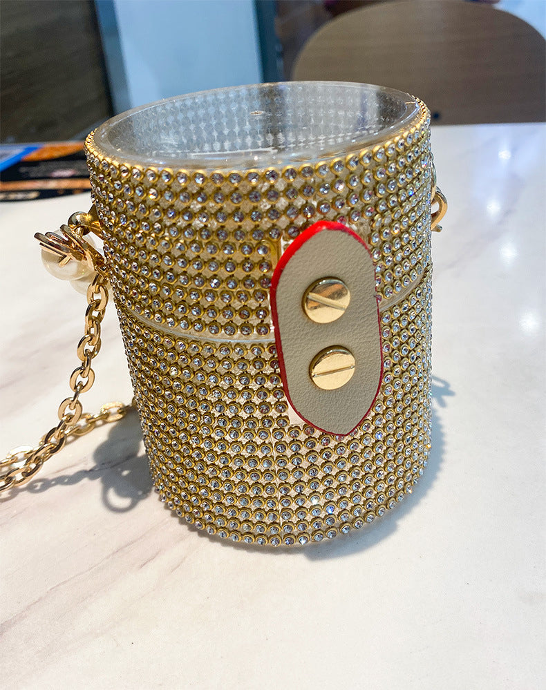 Rhinestone Acrylic Cylinder Bag HB1481