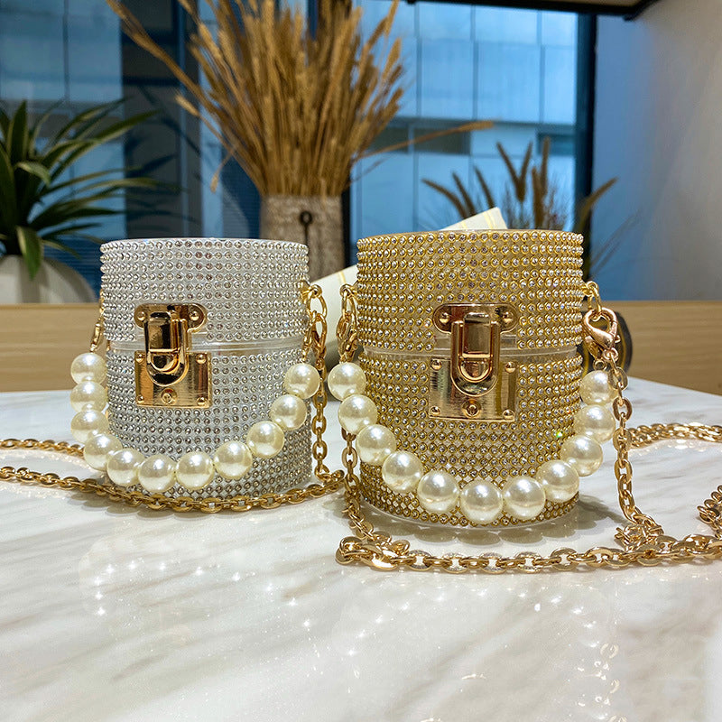 Rhinestone Acrylic Cylinder Bag HB1481