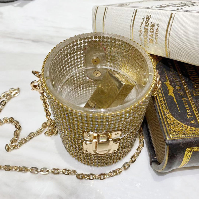 Rhinestone Acrylic Cylinder Bag HB1481