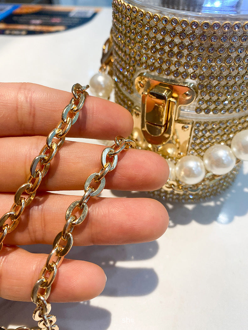 Rhinestone Acrylic Cylinder Bag HB1481