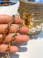 Rhinestone Acrylic Cylinder Bag HB1481