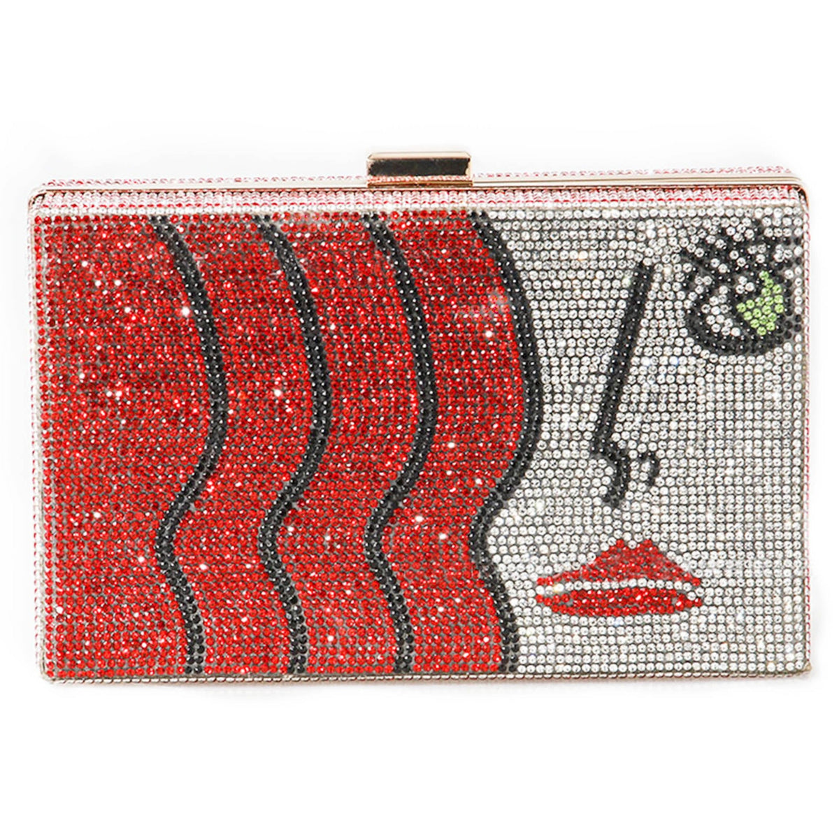 Lady Printed Rhinestone Clutch HB1522