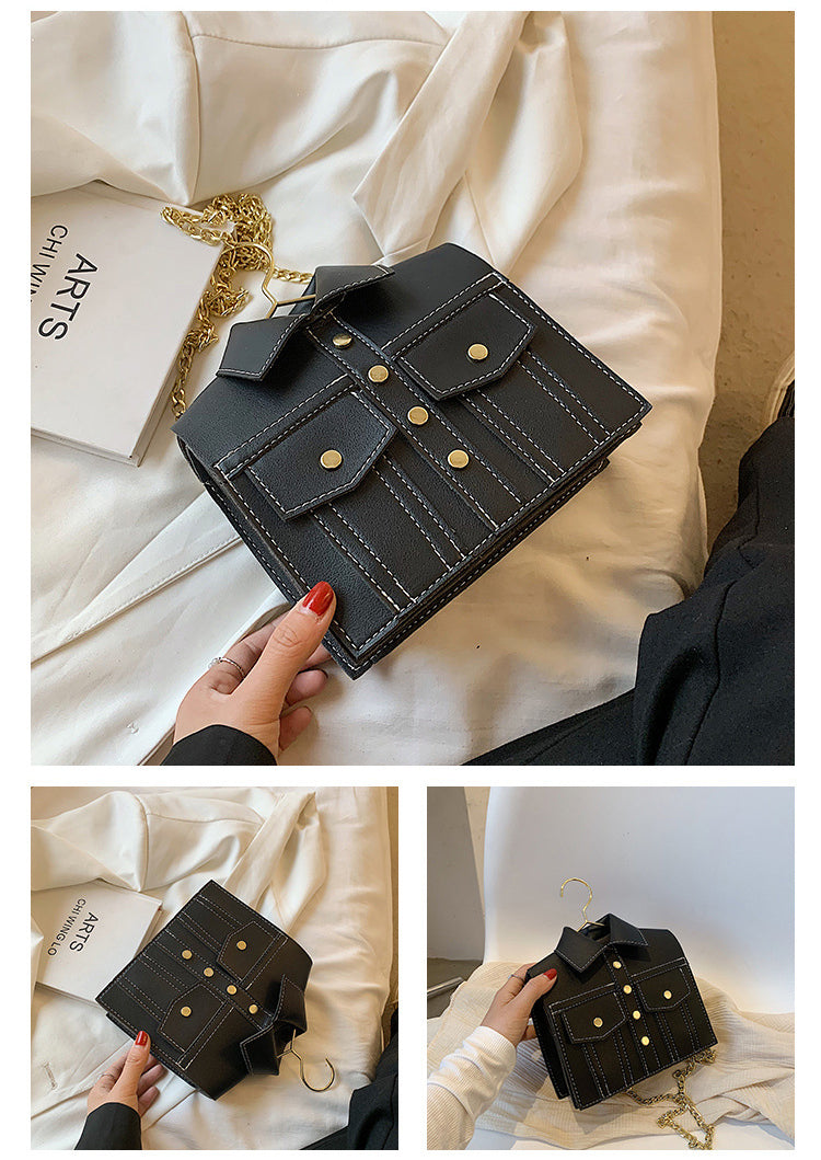 Shirt Cloth Pu Leather Crossbody HB1527