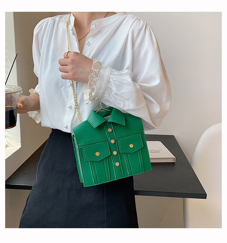 Shirt Cloth Pu Leather Crossbody HB1527