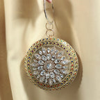 Floral Circle Rhinestone Clutch HB1569