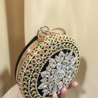 Floral Circle Rhinestone Clutch HB1569
