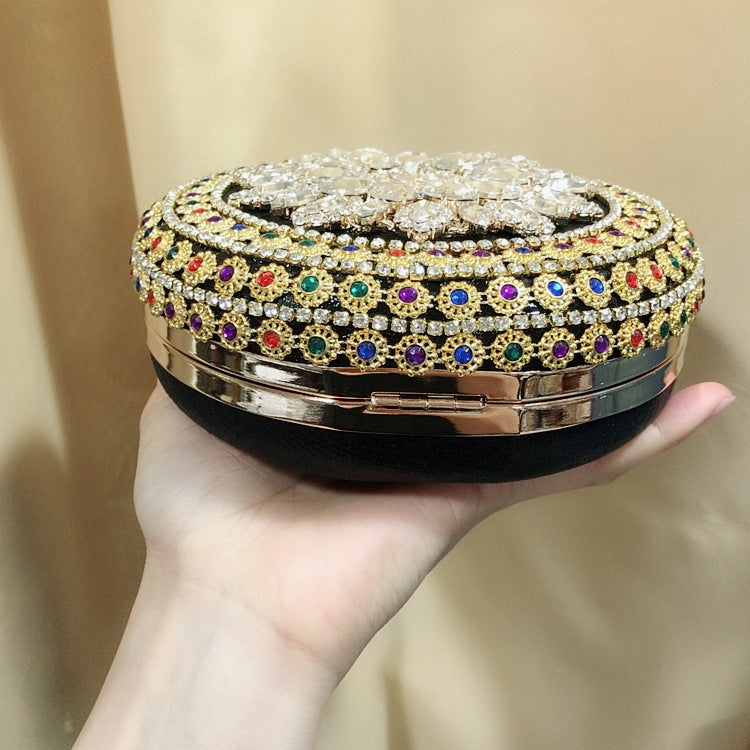 Floral Circle Rhinestone Clutch HB1569