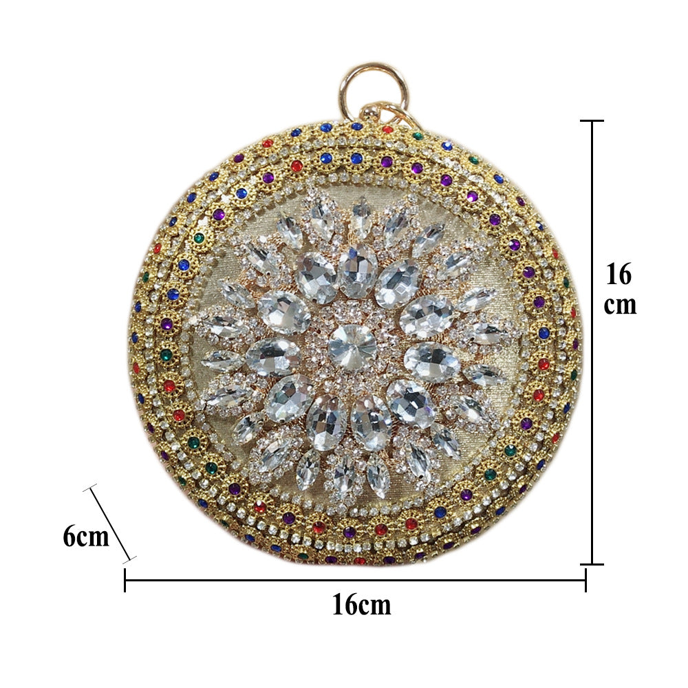 Floral Circle Rhinestone Clutch HB1569