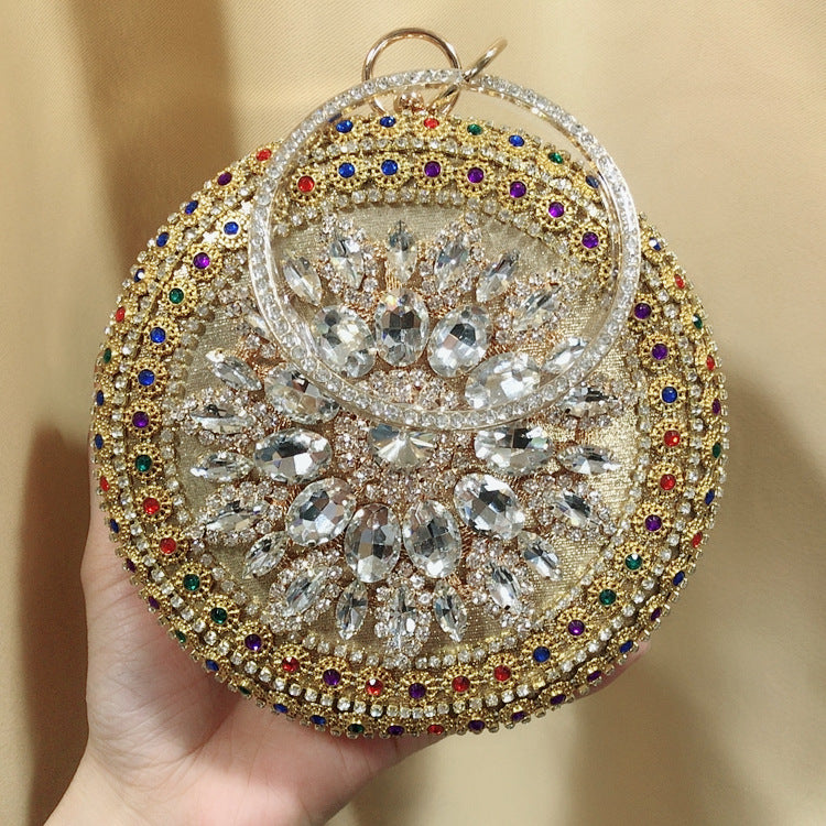 Floral Circle Rhinestone Clutch HB1569