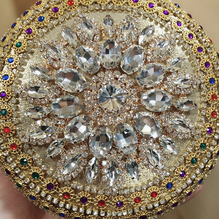 Floral Circle Rhinestone Clutch HB1569