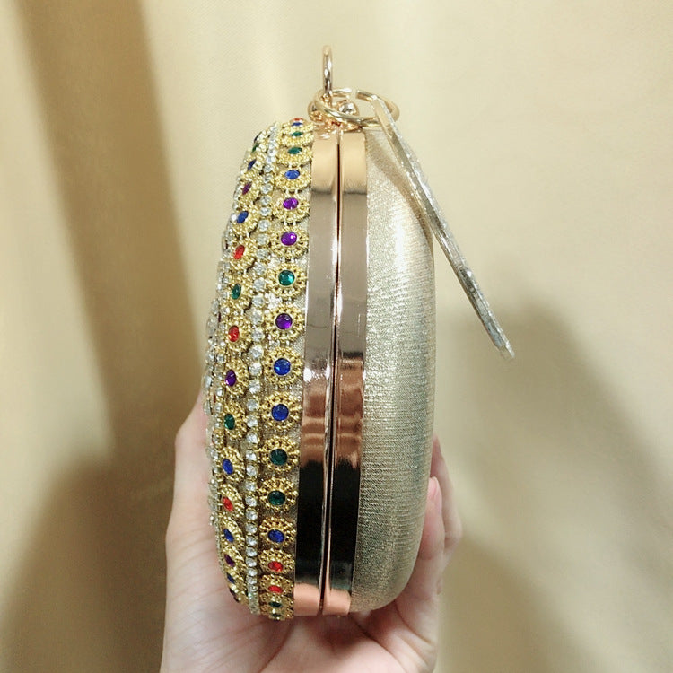 Floral Circle Rhinestone Clutch HB1569