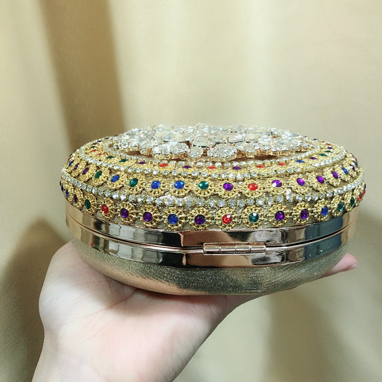 Floral Circle Rhinestone Clutch HB1569
