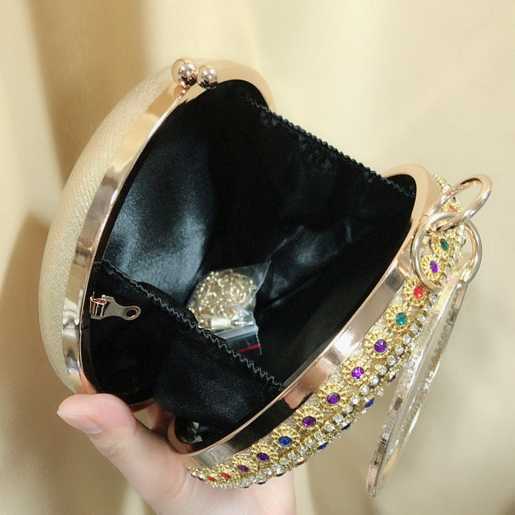 Floral Circle Rhinestone Clutch HB1569