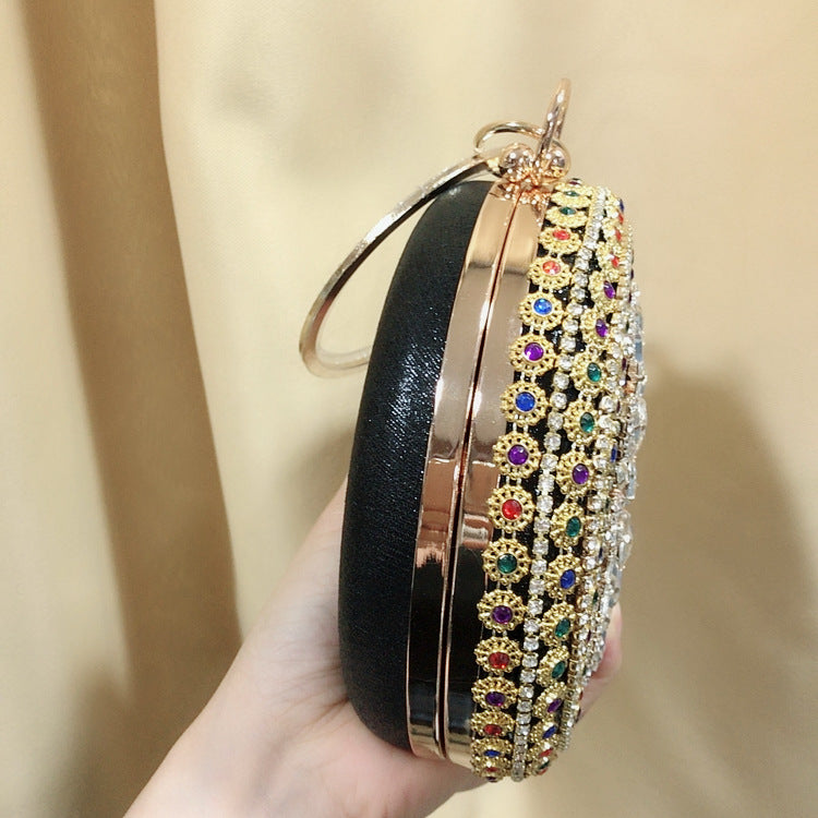 Floral Circle Rhinestone Clutch HB1569