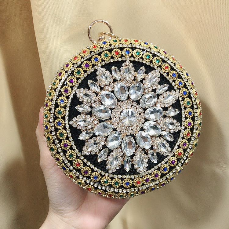 Floral Circle Rhinestone Clutch HB1569