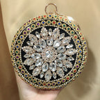 Floral Circle Rhinestone Clutch HB1569
