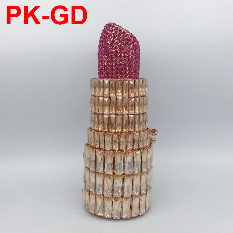 Lipstick Rhinestone Evening Bag HB1572