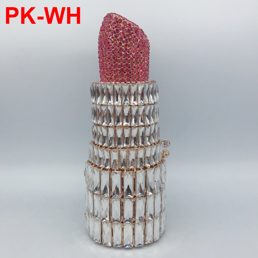 Lipstick Rhinestone Evening Bag HB1572