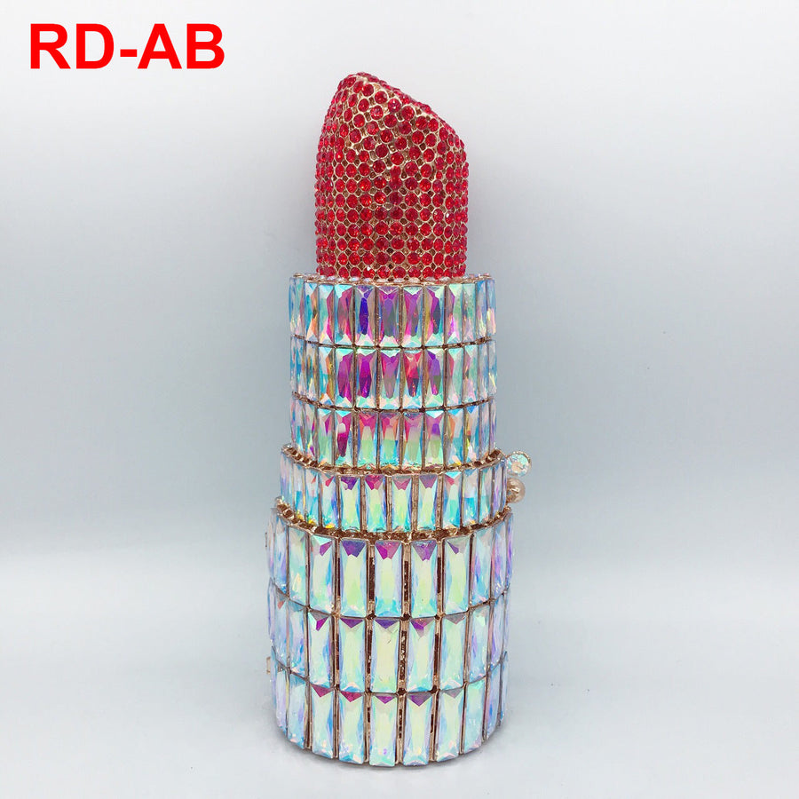Lipstick Rhinestone Evening Bag HB1572