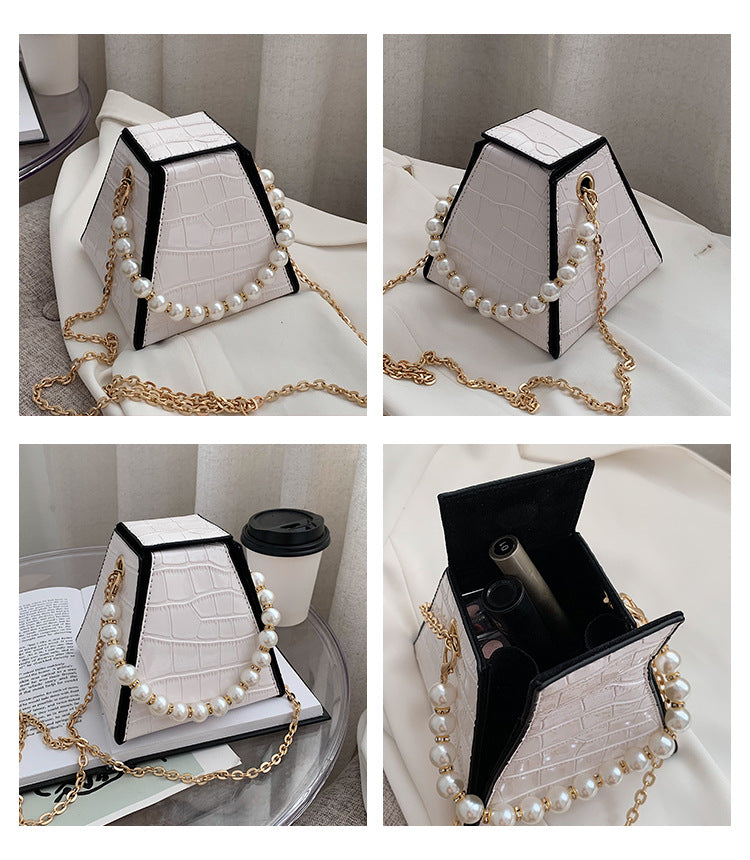 Stone Pattern Triangle Leather Bag HB1583