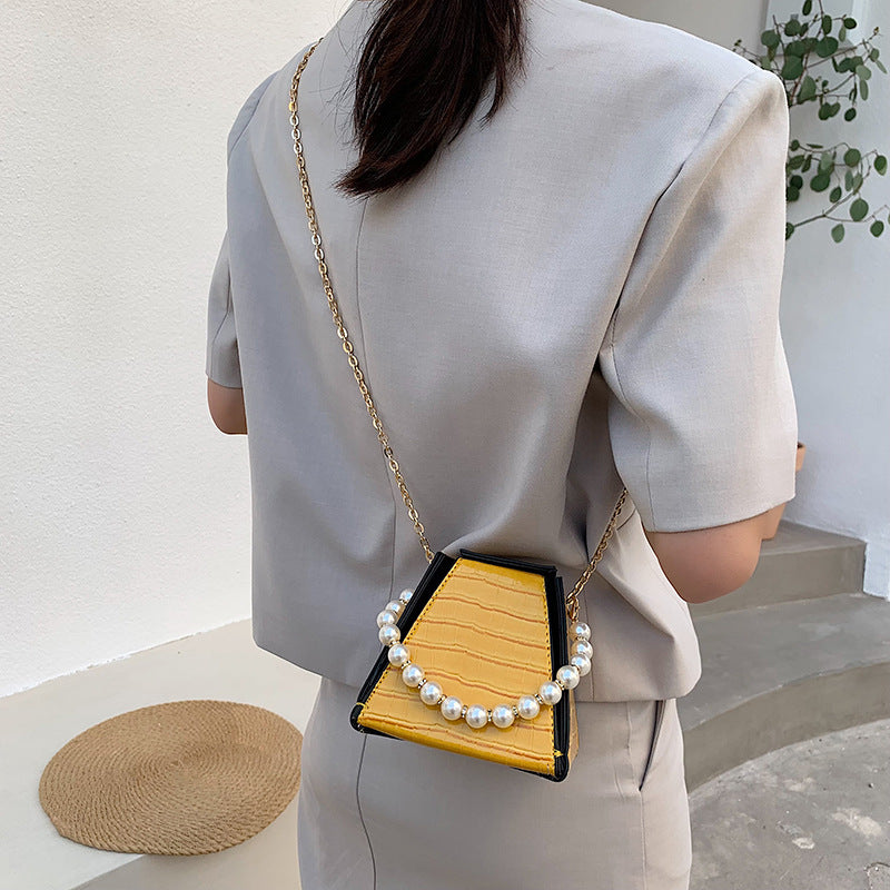 Stone Pattern Triangle Leather Bag HB1583