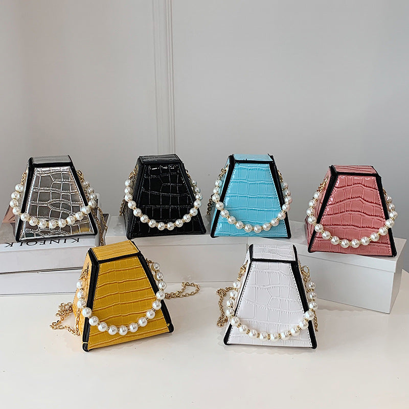 Stone Pattern Triangle Leather Bag HB1583