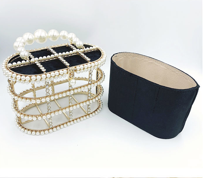 Euro Style Pearl Rhinestone Clutch HB1591