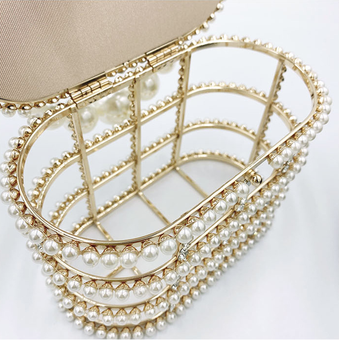 Euro Style Pearl Rhinestone Clutch HB1591