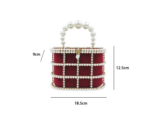 Euro Style Pearl Rhinestone Clutch HB1591