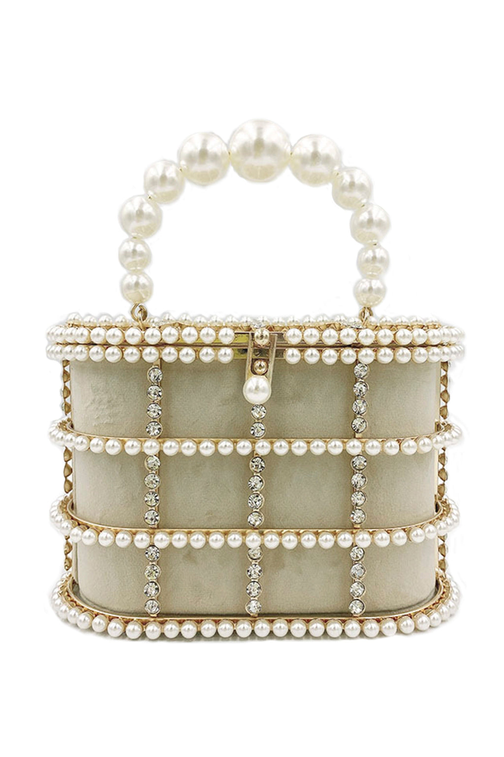 Euro Style Pearl Rhinestone Clutch HB1591