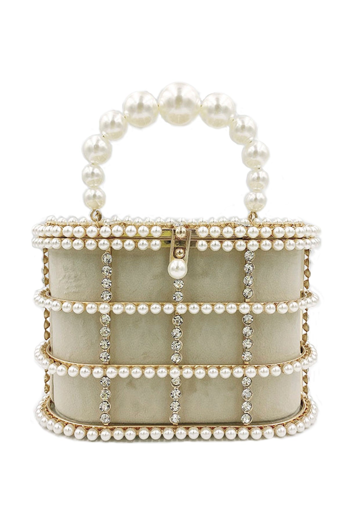 Euro Style Pearl Rhinestone Clutch HB1591