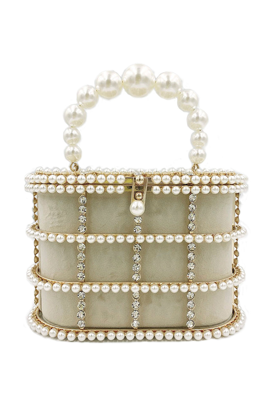 Euro Style Pearl Rhinestone Clutch HB1591