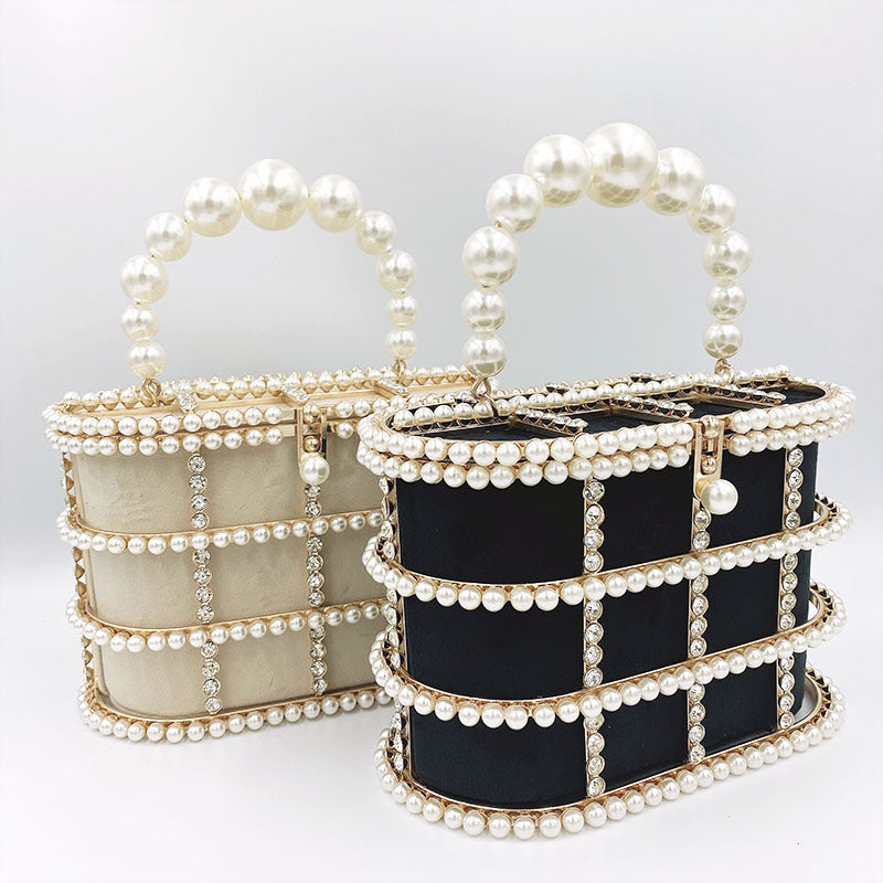 Euro Style Pearl Rhinestone Clutch HB1591