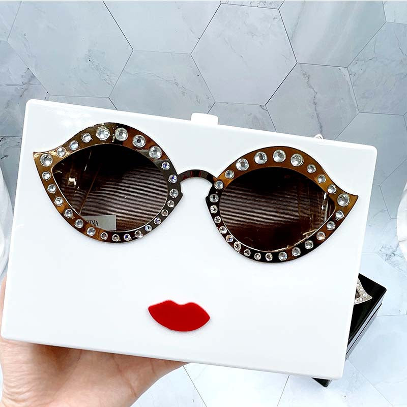 Glasses Acrylic Square Handbags HB1595