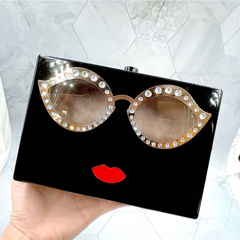 Glasses Acrylic Square Handbags HB1595