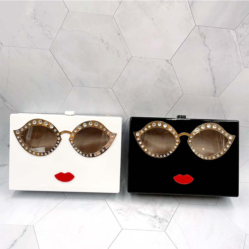 Glasses Acrylic Square Handbags HB1595