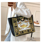 Myth Pattern Leather Tote Bag HB1678